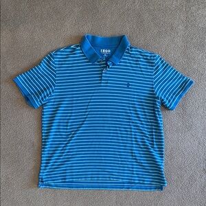 Izod Vibrant Blue and White Striped Polo Men’s 2XL